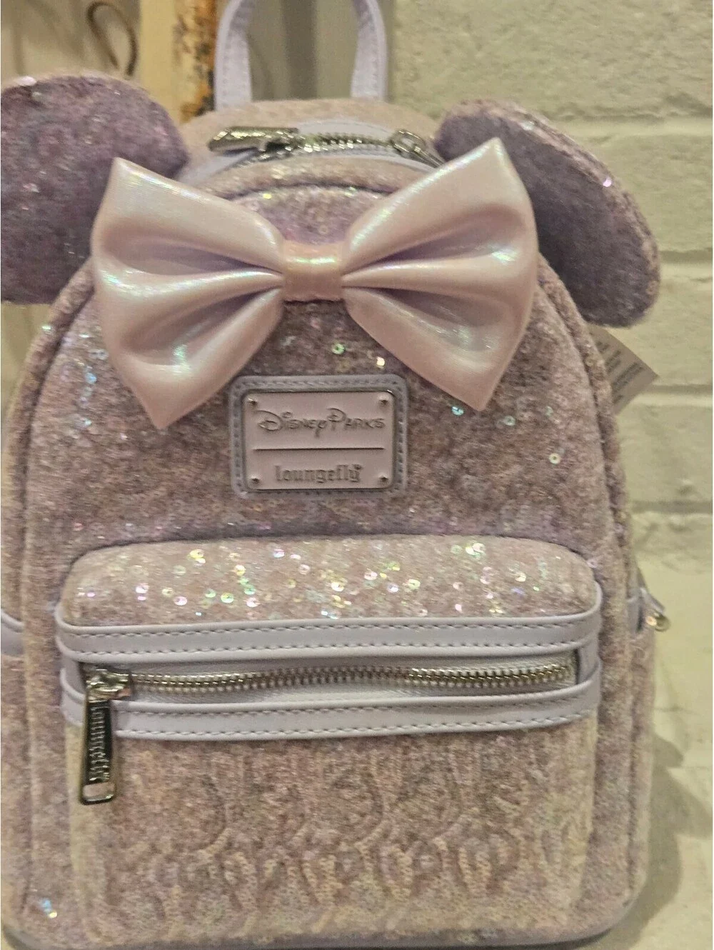 Disney Parks Loungefly Sequined Lavender Mini Backpack